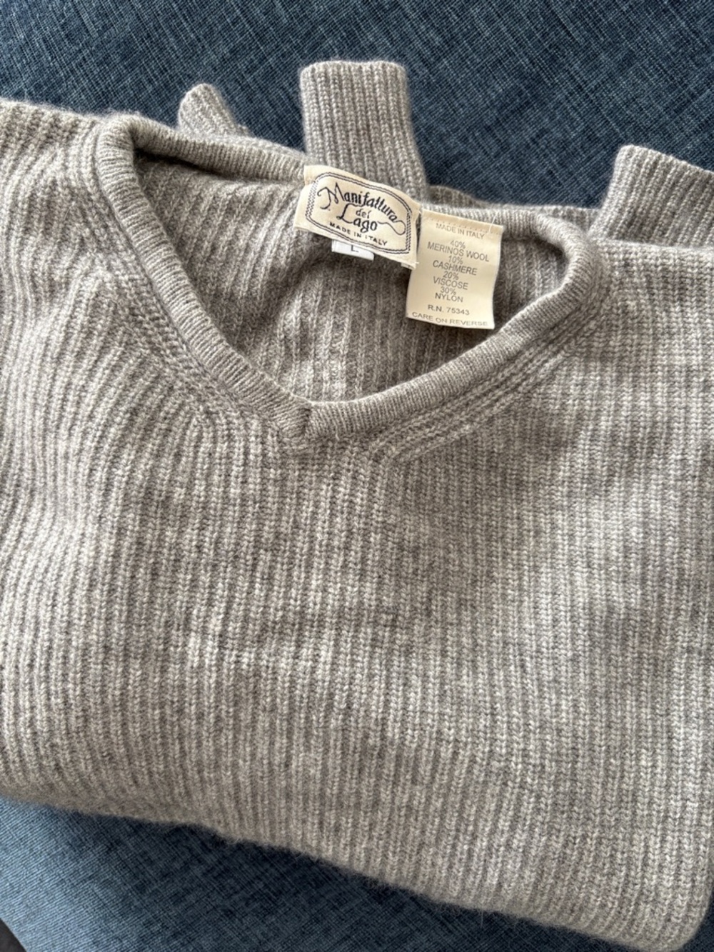 Manifattura del Lago Sweater Mens Large Wool Made in Italy Sweater